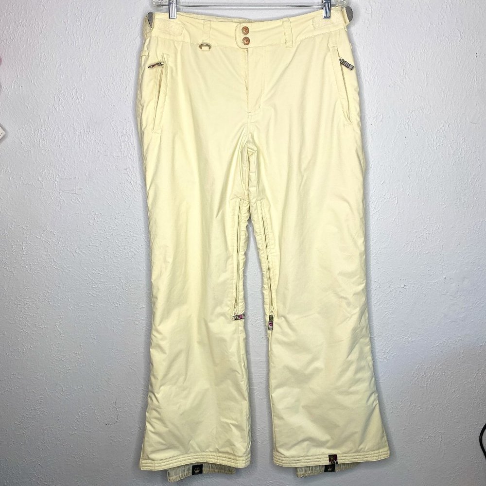Roxy Winter Sports, women's cream colored snow boarding/ski pants size L EUC.